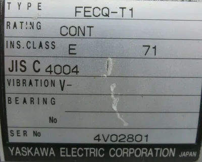 NEW YASKAWA FECQ-T1 GEAR MOTOR RATIO 1:78 GTR G0B-5004 FECQT1