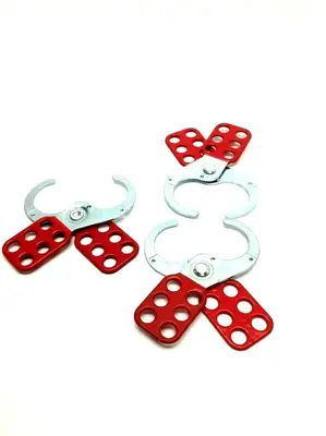 Does Not Apply | Lockout Hasp 1.5 Inch Diameter Jaws 6 Hole LOT OF 3 - Used