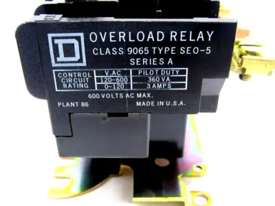 NEW SQUARE D 9065-SEO5 OVERLOAD RELAY SERIES A 9065SEO5