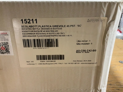 Used FERRARI 15211 45 POST/SEAT ROTATING BOTTLE DRAINER Bottle Cleaners Michigan US | Miedema Asset Management Group #1761580