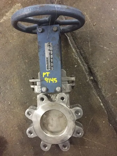 Dezurik 4" Knife Gate Valve Hand Wheel Operated