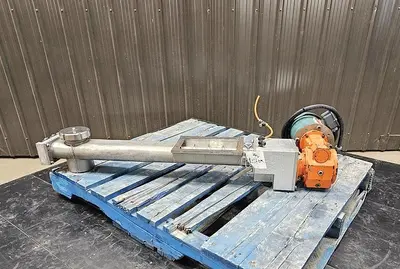 🔴 Heading to Auction May 27 - Used Screw Conveyor, 4'' Diameter X 32'' Long, Twin Shaft