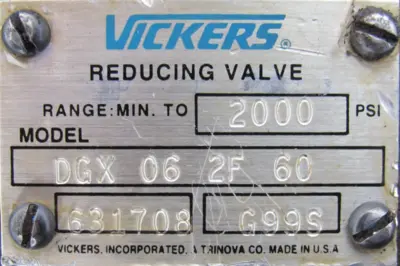 NEW VICKERS 631708 PRESSURE REDUCING VALVE DGX-06-2F-60