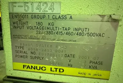 Used 2001 FANUC S-500I Misc Industrial Equipment Michigan US | Aucto #1332254