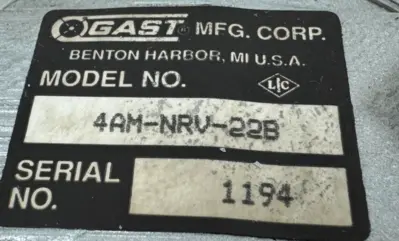 NEW GAST MFG. 4AM-NRV-22B AIR MOTOR 4AMNRV22B