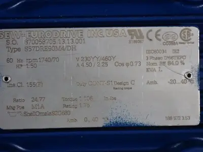 Sew-eurodrive 1.5 Hp Gear Drive