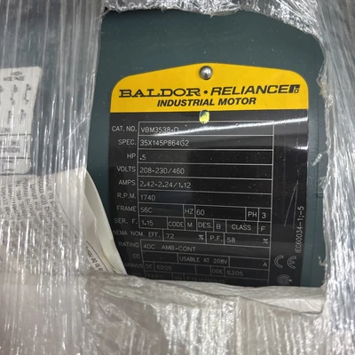New | in-Stock Baldor VBM3538-D Motors (misc) Indiana US | J&J Industrial Supply #1341454