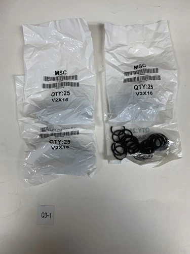 (LOT OF 4) QTY:25 V2x16 METRIC VITON O-RING 2mm W X 16mm *NEW
