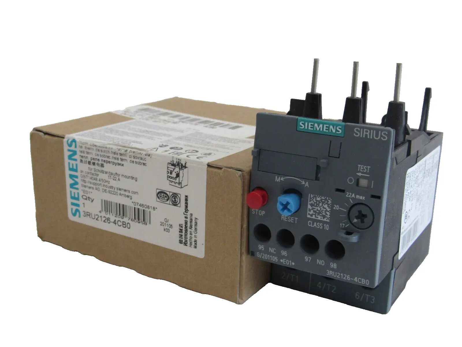 NEW SIEMENS 3RU2126-4CB0 CONTACTOR 3RU21264CB0