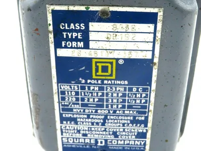 USED SQUARE D 9036FLOAT SWITCH TYPE DR1S2