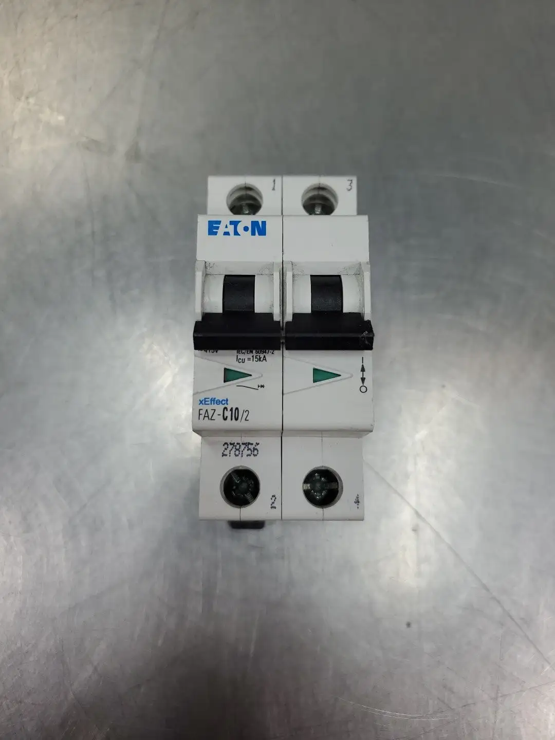 USED Eaton FAZ-C10/2 2-Pole Miniature Circuit Breaker, 75A, 400V