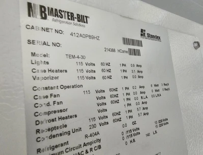 12-0046 Master-Bilt TEM-30 Medium Temp Hybrid 15 Door Cooler Run