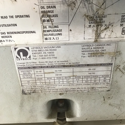 Leybold Sogevac SV4Q Rotary Vane Vacuum Pump – Model 9500549, Single-Stage Oil-Sealed