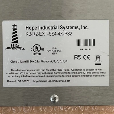 USED HOPE INDUSTRIAL SYSTEMS INC KB-R2-EXT-SS4-4X-PS2