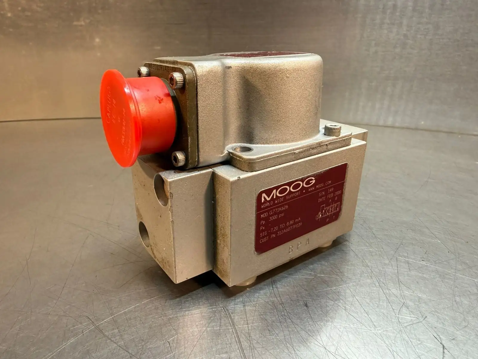 Moog G771K626 Servo Valve 3000Psi 312A6077P039 (9.3.4)