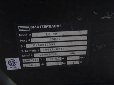 Used SLAUTTERBACK LS 20 Miscellaneous Packaging Equipment | HGR 24 #751454