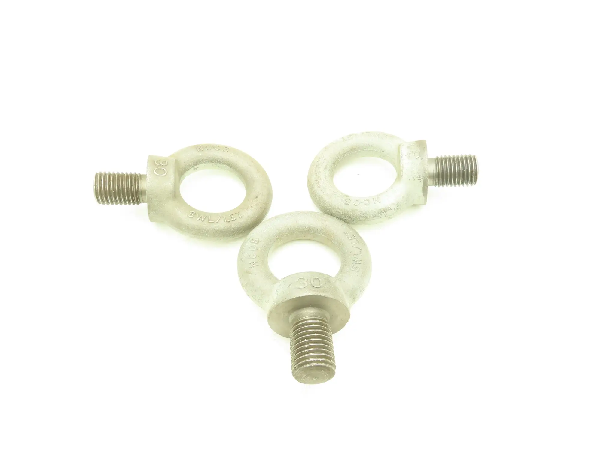 SWL 1.5T M30 x 3.5 Metric Shoulder Eye Bolt 45mm Shank NC-05  Lot of 3