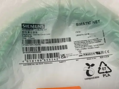 NEW SIEMENS PROFINET ETHERNET TP CORDSET RJ45/RJ45 CAT6A 4M
