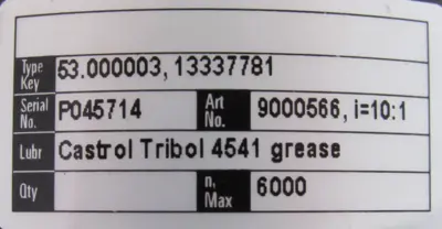 NEW 9000566 SPEED REDUCER 10:1 53.000003, 13337781