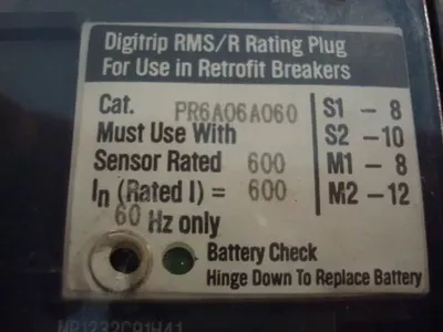Westinghouse Digitrip RMS / R500 Trip Unit 600A Used