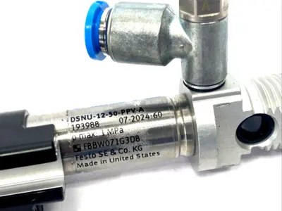 193988, DSNU-12-50-PPV-A | Festo DSNU-12-50-PPV-A Pneumatic Cylinder 12mm Bore 50mm Stroke 193988 - Used