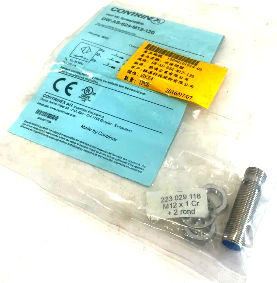 NEW CONTRINEX DW-AS-624-M12-120 INDUCTIVE SENSOR DWAS624M12120