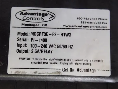 Advantage Controls MGCRF3E-F2-H1W3 Megatron Water Treatment Controller Used