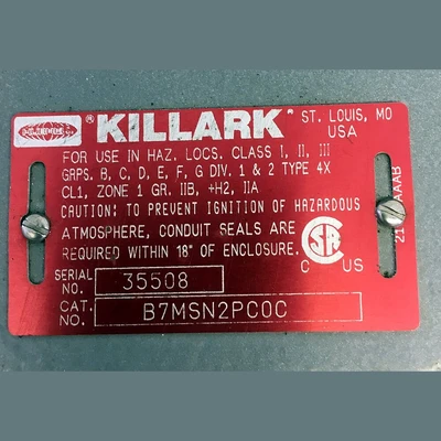 Square D Size 0 Explosion Proof Manual Motor Starter