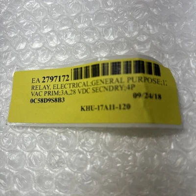 NEW Tyco Electronics /P&B Potter & Brumfield KHU-17A11-120