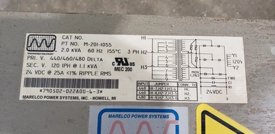 Marelco Power Systems Transformer M-201-1055