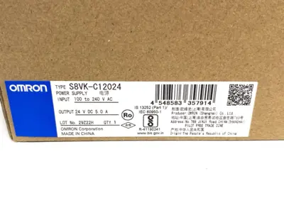 USED OMRON BOOK TYPE POWER SUPPLY, LITE, 120 W, 24VDC, 5A, DIN RAIL MOUNT