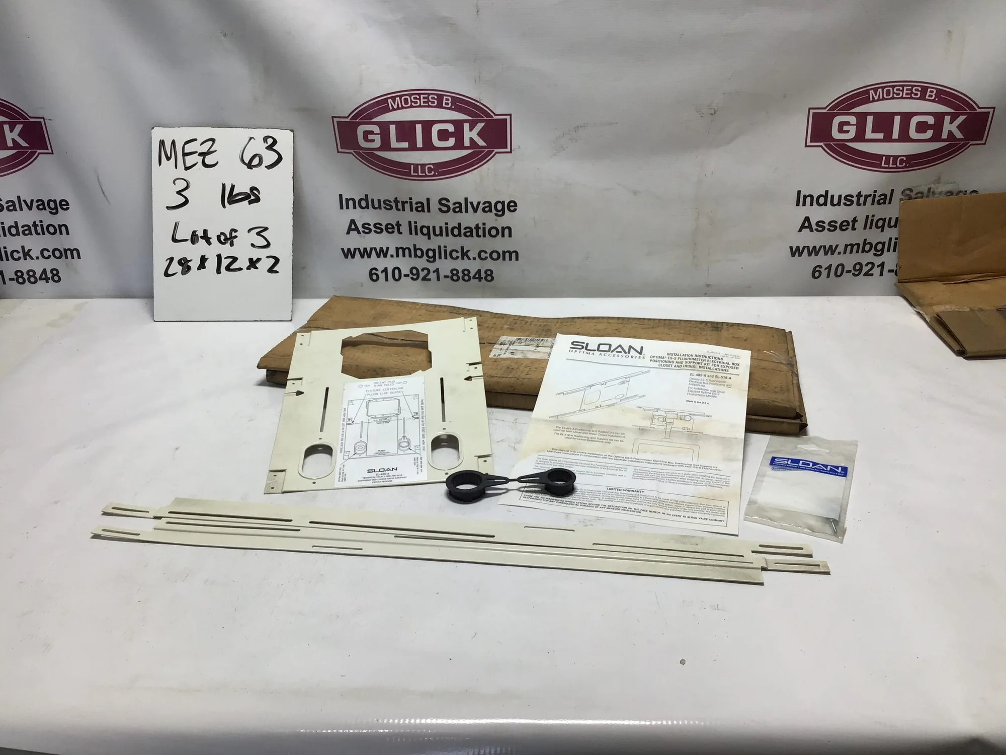 Sloan Positioning And Support Kit For Optima ES-S Flushometer Electric Box