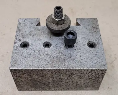 LATHE TOOLING, QC BORING BAR HOLDER, 1IN BORE, 2H X 3L X 4W, 2-1/4IN WEDGE, 1/2IN BUSHING
