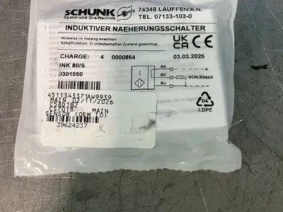 New | in-Stock 2025 SCHUNK INK 80S Proximity Sensors Ohio US | HGR 24 #1323808