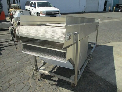 Stainless Steel Washdown Conveyor W/ Plastic Belt and Heater, Plastic Belt damaged and may need to be replaced