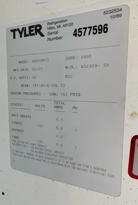 130-0157 Tyler N6MHPM 48’ Remote Multi Deck Meat Cooler