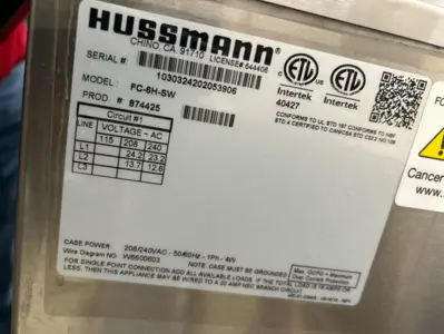 7-0039 Hussmann FC-6H1 Hot Case