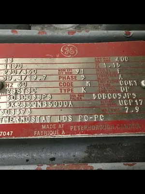 USED GENERAL ELECTRIC 5K286QNB6000A