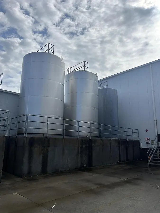 DCI Inc. Stainless Steel Storage Tanks Group of 3  6000 & 10000 Gallon Agitated CIP-Ready