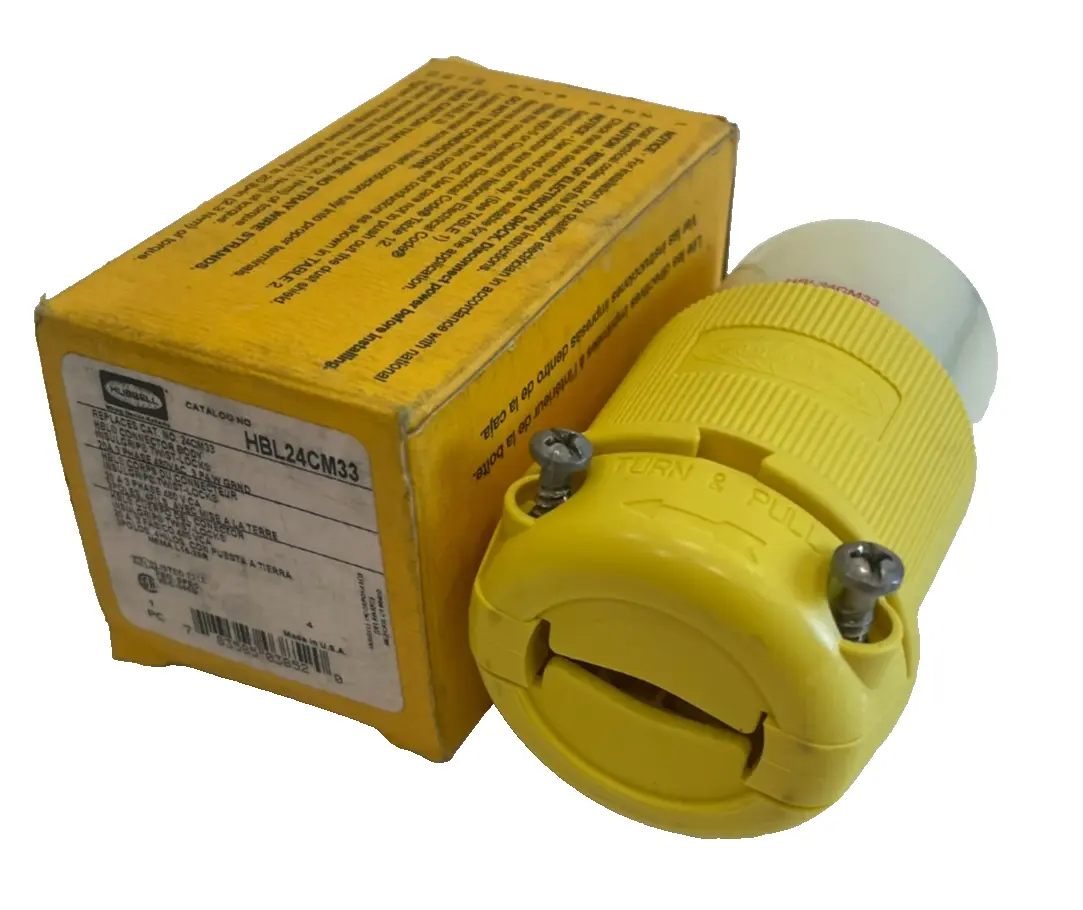NEW HUBBELL HBL24CM33 LOCKING CONNECTOR 20AMP 480VAC