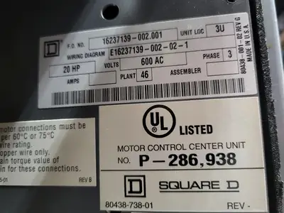 USED SQUARE D MODEL 6