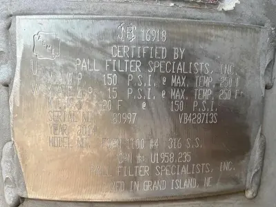 USED 2014 PALL FILTER SECIALISTS INC. FSPN-1100