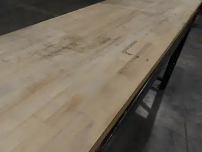 Industrial Butcher Block Top Workbench Table 68"W 30"D 40"H