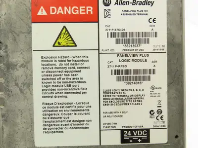 Allen Bradley 2711P-B7C4D8 HMI PanelView Plus 700 Operator Interface 24VDC