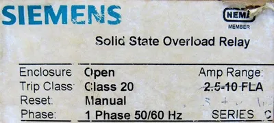 NEW SIEMENS 48ASA3M10 OVERLOAD RELAY