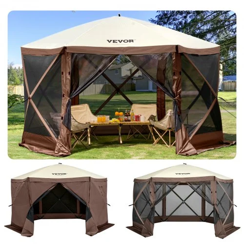 Used GAZEBO SCREEN TENT, 12 X 12 FT, 6 SIDED POP-UP CAMPING CANOPY SHELTER TENT _UNKNOWN_ Buildings & Structures Michigan US | Miedema Asset Management Group #1414536