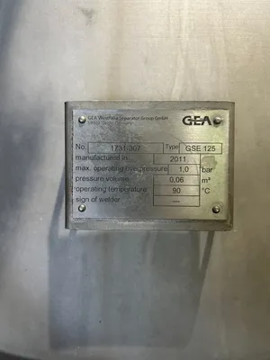 USED 2011 GEA WESTFALIA GSE 125-06-777