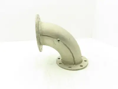 90° Elbow Pipe Fitting 4" Flanged Aluminum 8-Bolt w/Side Port