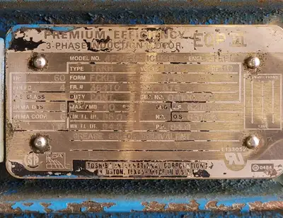 Used TOSHIBA 4F5060L1C11190 Motors (misc) British Columbia CA | Lenmark #246544