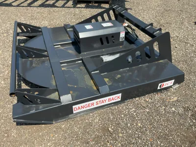 New JCT 72” Brush Mower Skid Steer Attachment, hydraulic driven with hoses and quick coupler fitting...